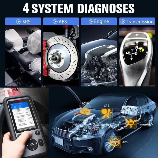 Alt view image 4 of 7 - Autel MaxiDiag MD806 OBD2 Scanner, ABS SRS Engine Transmission Four Systems Diagnostic Scan Tool with Oil Reset EPB SAS BMS for Specific Vehicles Up to 2015, Auto VIN, Live Data, Lifetime Free Update