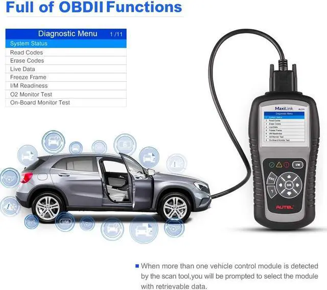 Alt view image 2 of 7 - AL519 OBD2 Scanner, 2024 Newest Professional Mechanic OBDII & CAN Car Diagnostic Code Reader Tool for Check Engine Light, One-Click Smog Check, DTCs Lookup, Upgraded Ver. of AL319/ MS309