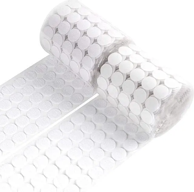 Main image of 700 Pairs 0.79" Self Adhesive Dots White Hook and Loop Dots Sticky Back | 1400 Round 20mm Pieces, White Nylon, Strong Sticky Backing, for School Office Home Crafts and Classroom Use