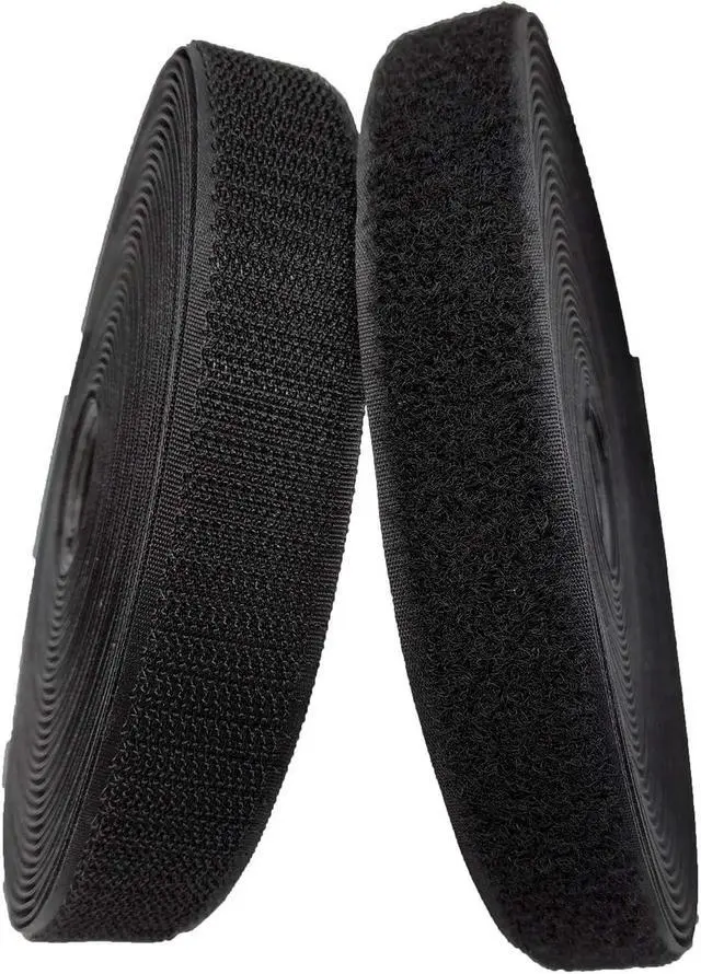 Alt view image 3 of 7 - 3/4'' Width x 10Meters Length Black Sew On Hook and Loop Tape Fastening Nylon Fabric Tape (Black, 3/4 Inch x 10 Meters)