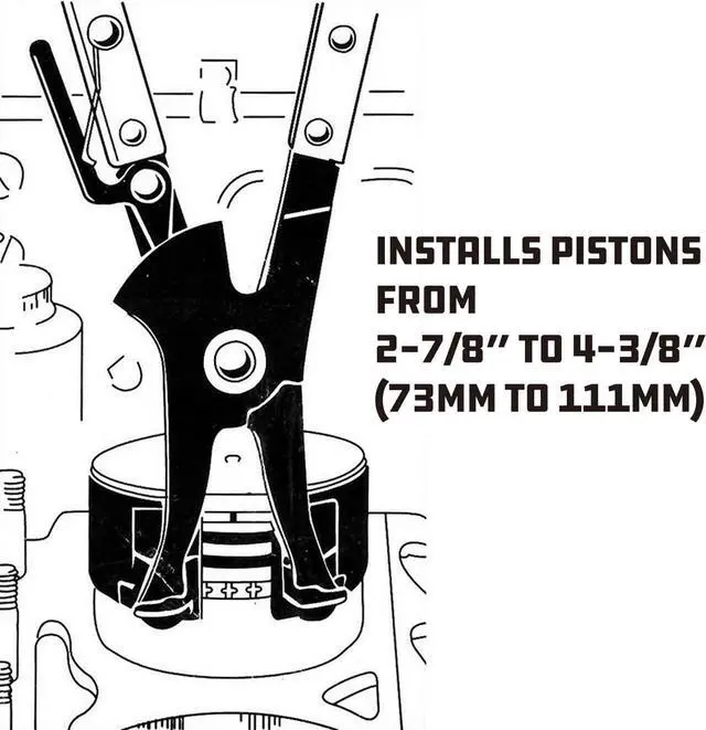 Alt view image 4 of 5 - Piston Ring Compressor Tool Set for Car Engine, Vehicle Maintenance Clamps, Ratchet Pliers, Storage Case - 940387