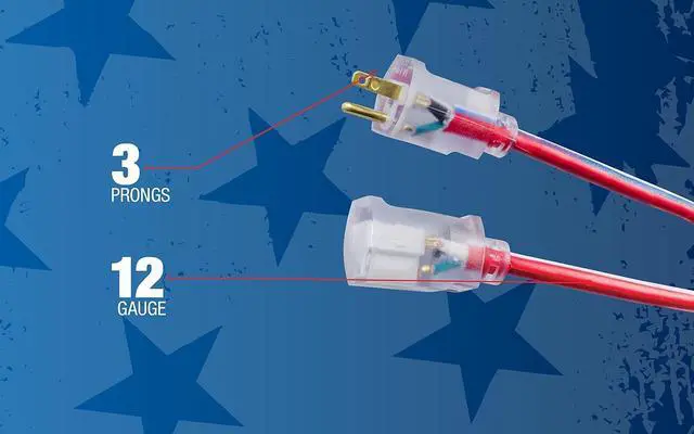 Alt view image 7 of 7 - Southwire Extension Cord - Built for Outdoor & Indoor Power Use with Contractor-Grade Durability - Heavy-Duty SJTW Jacket - UL Certified - 12/3 SJTW - Red/White/Blue - 100 Foot