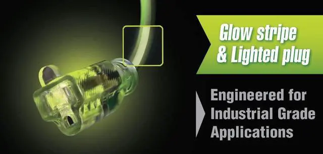 Alt view image 6 of 8 - Flexzilla Pro Extension Cord 10/3 AWG SJTW 50ft Outdoor Lighted Plug