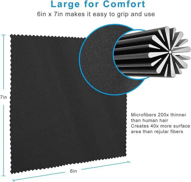 Alt view image 6 of 6 - 18 Pack Premium Microfiber Cleaning Cloths for Glasses, Glasses Cleaning Cloth for Cleaning Lenses, Screens, Cameras, Cell Phone, Eyeglasses, LCD TV Screens, Tablets and More