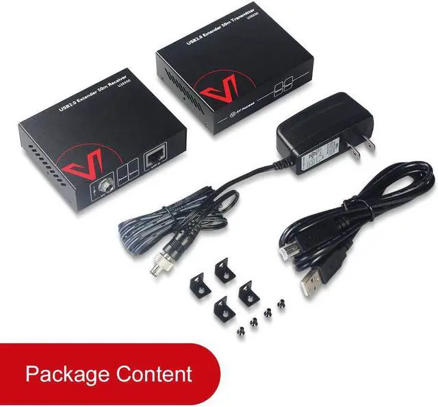 Alt view image 6 of 6 - AV Access USB Extender 196ft/60M Over Cat5e/6, 4 USB 2.0 Ports, Plug and Play, No Driver, Supports All Operating System, Two Webcams Work Synchronously, Keyboard and Mouse for Office USB Extender