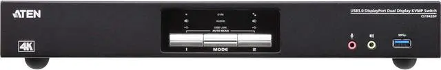 Alt view image 6 of 7 - ATEN CS1942DP 2 Port 4K DisplayPort KVM Switch Dual Monitor KVM Switch, Share USB Peripherals, Independent KVM, USB, and Audio Switching with True 4K 1.8M HDMI 2L-7D02HDP Bundle