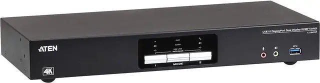 Alt view image 2 of 7 - ATEN CS1942DP 2 Port 4K DisplayPort KVM Switch Dual Monitor KVM Switch, Share USB Peripherals, Independent KVM, USB, and Audio Switching with True 4K 1.8M HDMI 2L-7D02HDP Bundle