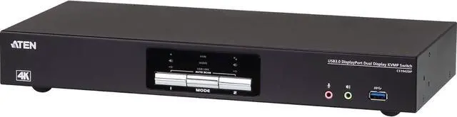 Alt view image 7 of 7 - ATEN CS1942DP 2 Port 4K DisplayPort KVM Switch Dual Monitor KVM Switch, Share USB Peripherals, Independent KVM, USB, and Audio Switching with True 4K 1.8M HDMI 2L-7D02HDP Bundle