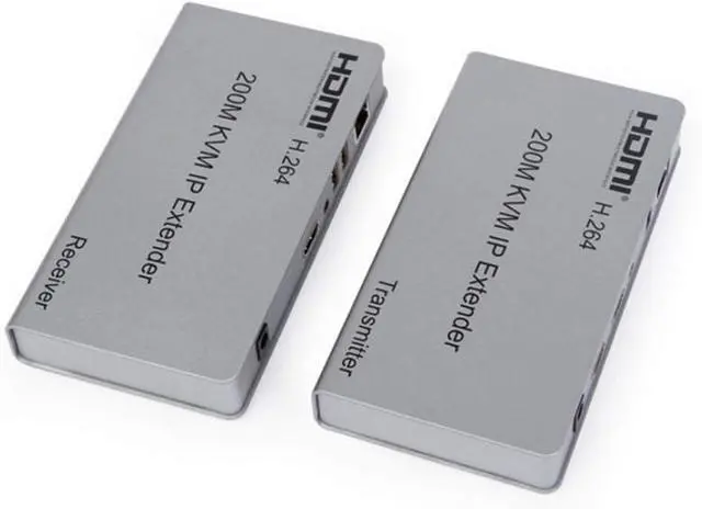 Main image of Ennovor Optimal Shop 656ft/200m HDMI USB Extender RJ45 IP Network KVM Over IP Extender Over Cat5e Cat6 HDMI KVM Extender with Wide IR by TCP/IPm for PC HDTV Display