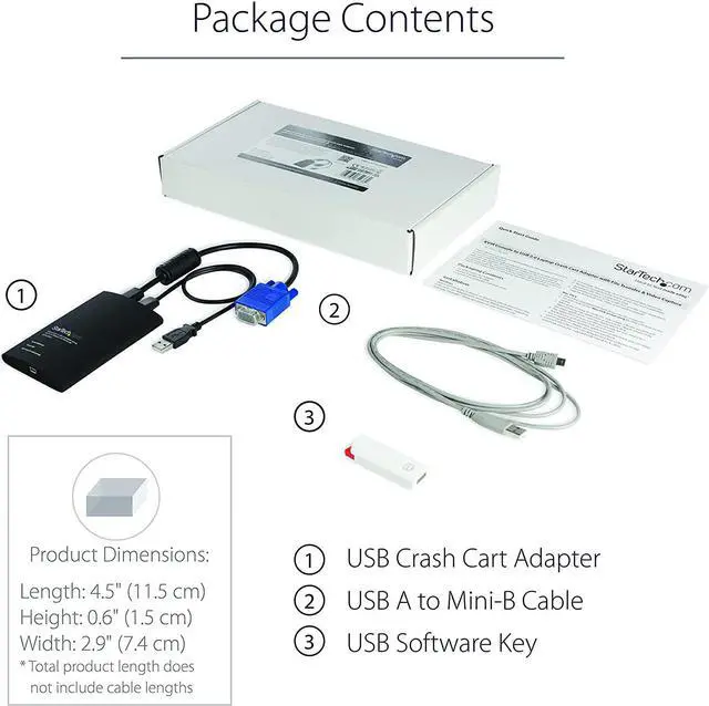 Alt view image 6 of 6 - USB Crash Cart Adapter - File Transfer & Video - Portable Server Room Laptop to KVM Console Crash Cart (NOTECONS02), Black