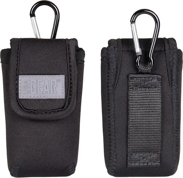 Alt view image 4 of 7 - USA Gear Flip Phone Belt Case Compatible with Jitterbug 2, Alcatel GO, Nokia 2780, Tracfone TCL 2, Artfone G3 and more - Neoprene Flip Phone Pouch, Belt Loop, Carabiner Clip, Easy Access Hook and Loop