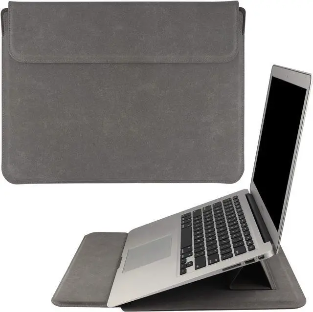 Main image of 14 Inch Laptop Sleeve Case PU Leather Case Sleeve Pouch Dark Gray