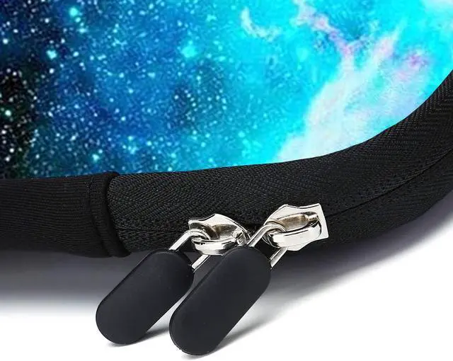 Alt view image 6 of 6 - Laptop Sleeve 14 15 15.4 15.6 Chromebook Case Ultrabook Case Notebook Sleeve PC Messenger Bag Tablet Case Neoprene Handle Sleeve for Kids Men Women, Two Pockets for Men (Blue galaxys)