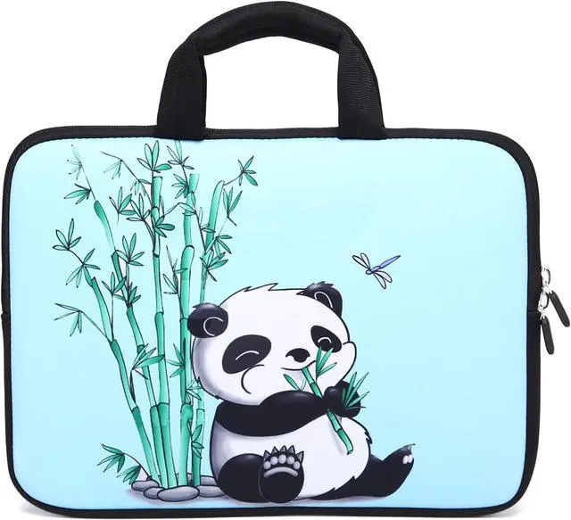 Main image of 14 15 15.4 15.6 inch Laptop Handle Bag Computer Protect Case Pouch Holder Notebook Sleeve Neoprene Cover Soft Carrying Travel Case For   Toshiba HP Chromebook   (Panda & Bamboo)