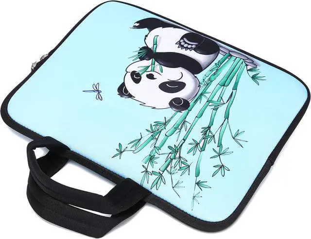 Alt view image 4 of 5 - 14 15 15.4 15.6 inch Laptop Handle Bag Computer Protect Case Pouch Holder Notebook Sleeve Neoprene Cover Soft Carrying Travel Case For   Toshiba HP Chromebook   (Panda & Bamboo)
