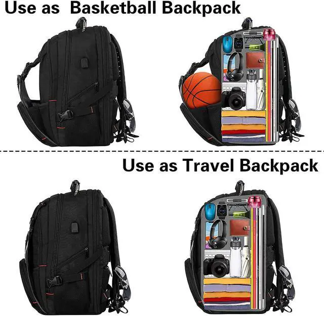 Alt view image 2 of 6 - Travel Laptop Backpack, Extra Large Bookbag for Men Women,Basketball Backpack with USB Charging Port RFID Anti Theft TSA Approved,College Student Waterproof Bag Fits 17 Inch Computer Notebook