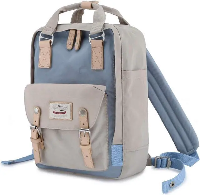 Alt view image 3 of 7 - Himawari Backpack/Travel Backpack for Women 14.9" College Vintage Waterproof Bag  Work Backpack for 14inch Laptop(HIM-30#Beige & blue)