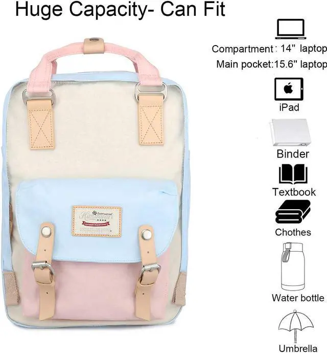 Alt view image 4 of 6 - Himawari Girls Vintage Waterproof School Backpack, 14.9" Laptop Backpack for Women (HM-38#)