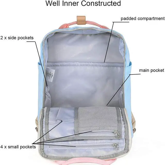 Alt view image 2 of 6 - Himawari Girls Vintage Waterproof School Backpack, 14.9" Laptop Backpack for Women (HM-38#)