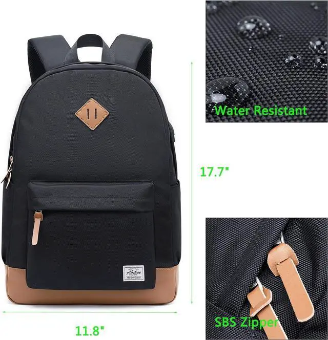 Alt view image 2 of 5 - abshoo Classical Basic Womens Travel Backpack For College Men Water Resistant Laptop School Bookbag (USB Black)