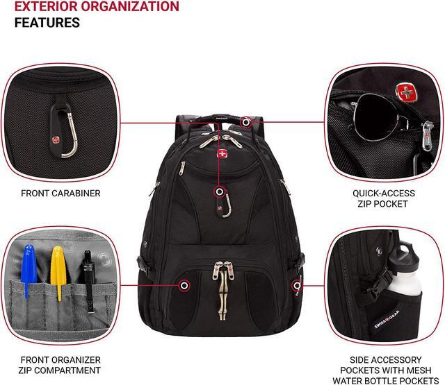 Alt view image 3 of 7 - SwissGear 1900 Scansmart TSA 17-Inch Laptop Backpack, Black, 19
