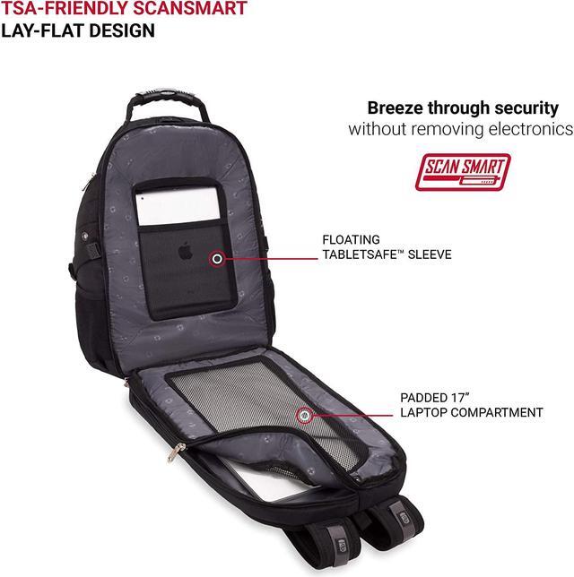 Alt view image 5 of 7 - SwissGear 1900 Scansmart TSA 17-Inch Laptop Backpack, Black, 19