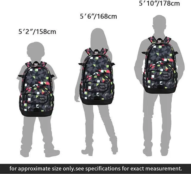 Alt view image 5 of 6 - Rickyh style School Backpack Travel Bag for Men & Women Lightweight College Back Pack with Laptop Compartmen, 04new Grey & Green, One_Size, Rucksack Backpacks
