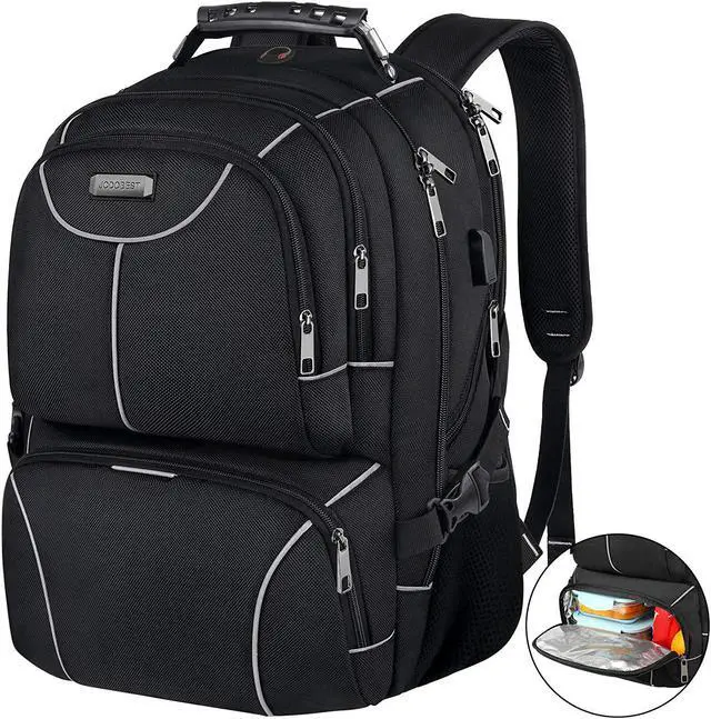 Main image of VECKUSON Lunch Bag Backpack, Insulated Cooler Lunch Box Backpack, Extra Large Travel Laptop Backpack TSA Friendly RFID Computer College bag with USB Port for Women Men Fits 17.3 Inch Laptop
