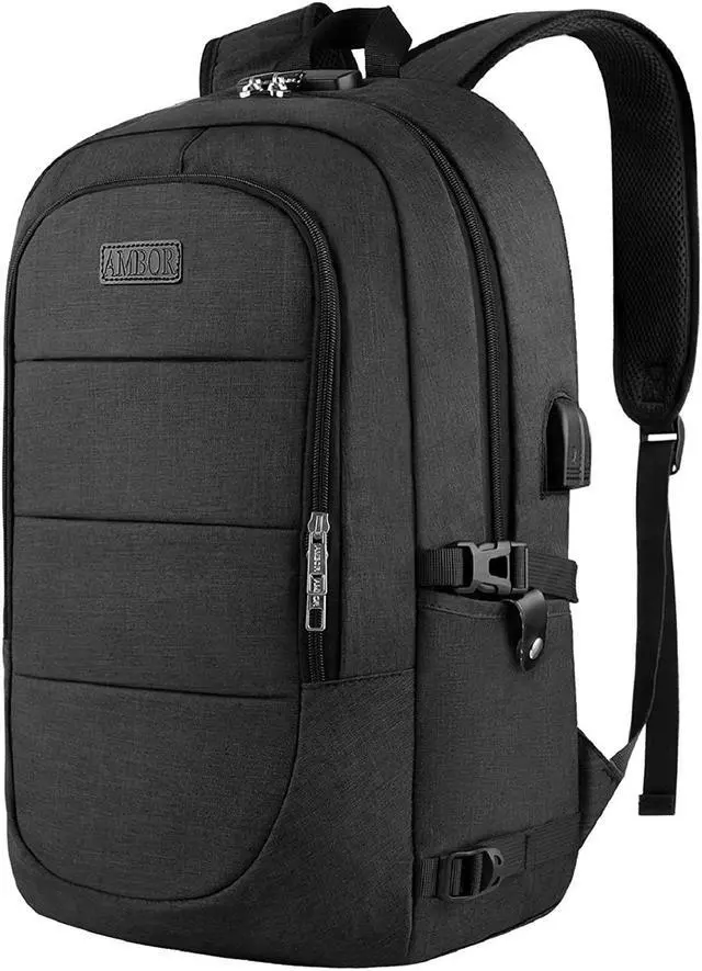 Main image of Travel Laptop Backpack, 17.3 inch Anti Theft Business Laptop Backpack with USB Charging Port and Headphone Interface, Computer Backpack for College School Student Work Men & Women