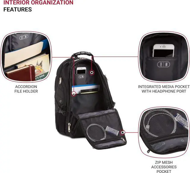 Alt view image 4 of 7 - 5977 ScanSmart Laptop Backpack Black 17-Inch