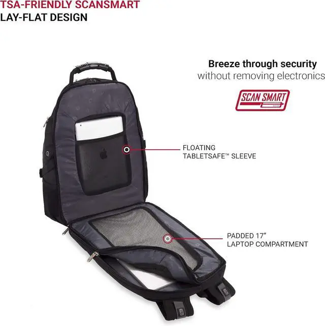 Alt view image 5 of 7 - 5977 ScanSmart Laptop Backpack Black 17-Inch