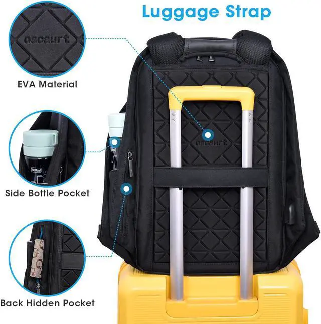 Alt view image 4 of 7 - Anti Theft Backpack - 15.6 Inch Laptop Travel Backpack with Hidden Zipper and USB Charging Port - Waterproof Business Computer Bag for Men & Women