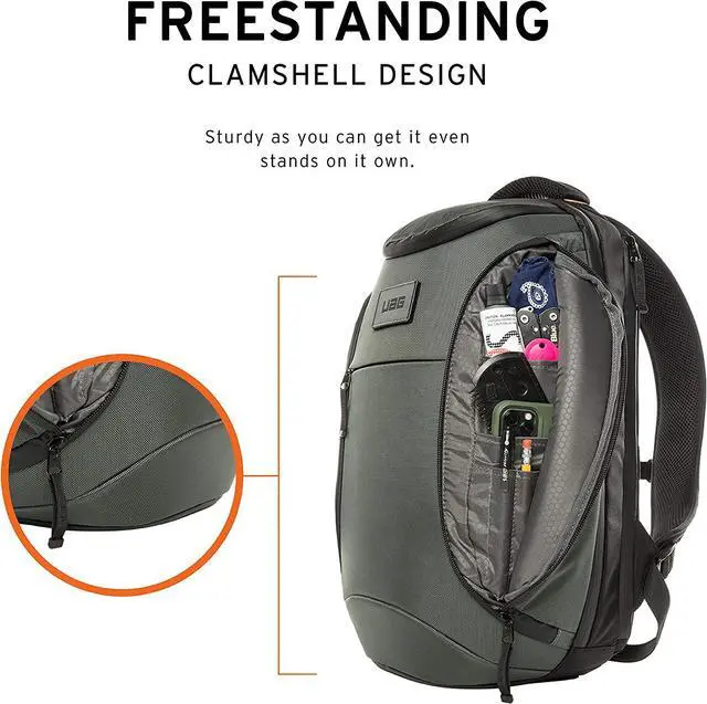 Alt view image 3 of 7 - URBAN ARMOR GEAR UAG 18-Liter Backpack Lightweight Tough Weather Resistant Laptop Backpack, fits up to 13-inch, Standard Issue Grey