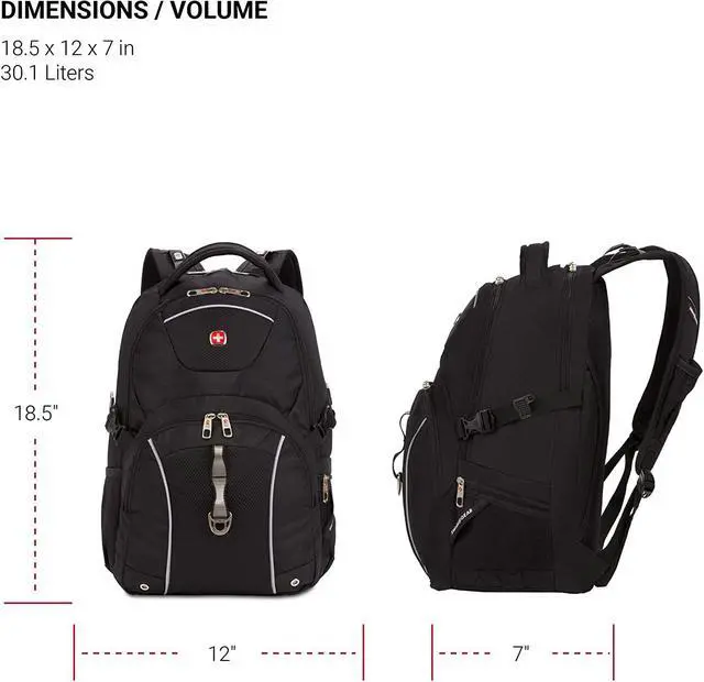 Alt view image 5 of 6 - 3258 Laptop Backpack Black 18.5-Inch