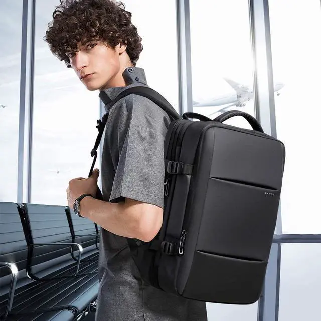 Alt view image 6 of 7 - BANGE 45L Expandable Backpack, Water Resistant, Suitable for Travel, College Laptop Backpack for Men & Women