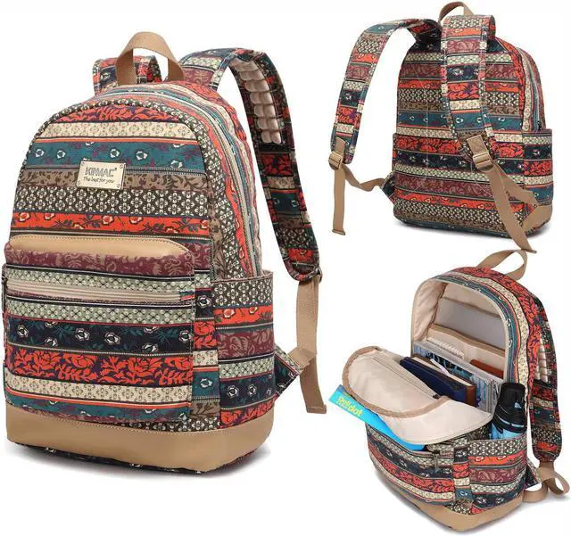 Main image of Kinmac New Bohemian Laptop Backpack with Massage Cushioned Straps Travel Outdoor Backpack for Laptop Up to 15.6 Inch