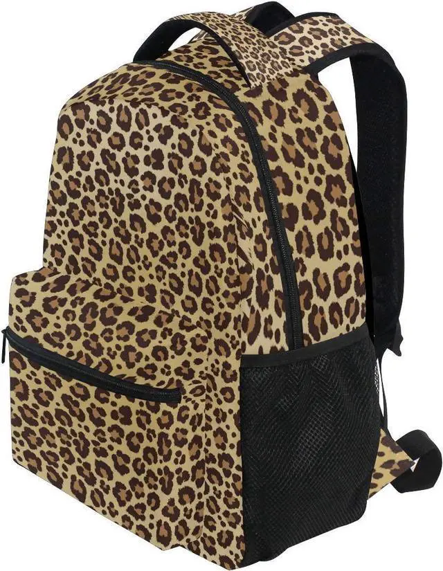 Alt view image 3 of 7 - ALAZA Animal Leopard Print Brown Stylish Backpack Purse for Women Girls Kids School Personalized Laptop iPad Tablet Travel School Bag with Multiple Pockets