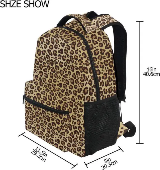Alt view image 7 of 7 - ALAZA Animal Leopard Print Brown Stylish Backpack Purse for Women Girls Kids School Personalized Laptop iPad Tablet Travel School Bag with Multiple Pockets
