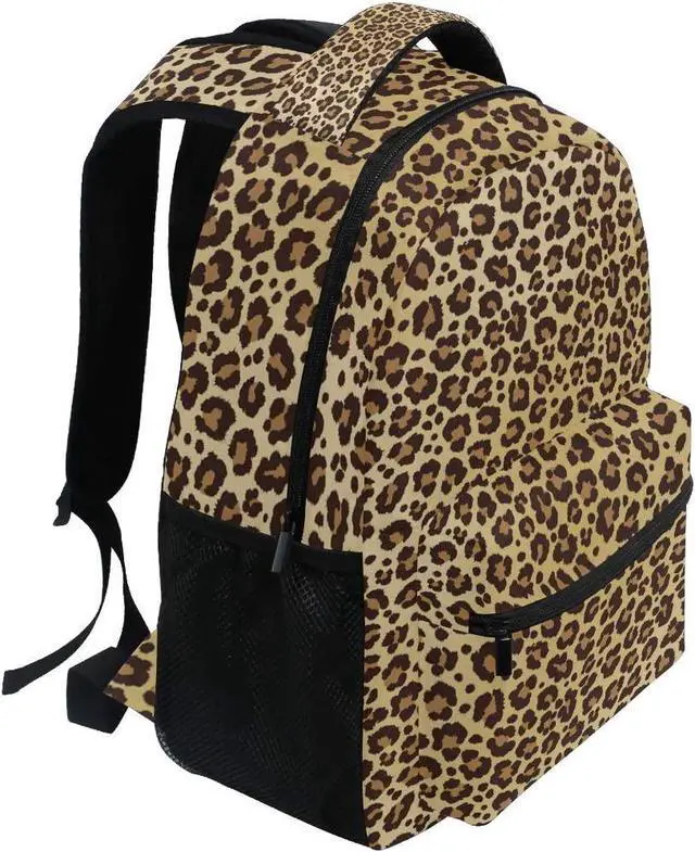 Alt view image 2 of 7 - ALAZA Animal Leopard Print Brown Stylish Backpack Purse for Women Girls Kids School Personalized Laptop iPad Tablet Travel School Bag with Multiple Pockets