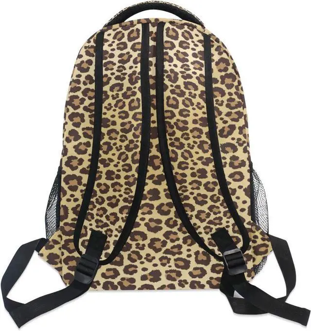 Alt view image 5 of 7 - ALAZA Animal Leopard Print Brown Stylish Backpack Purse for Women Girls Kids School Personalized Laptop iPad Tablet Travel School Bag with Multiple Pockets