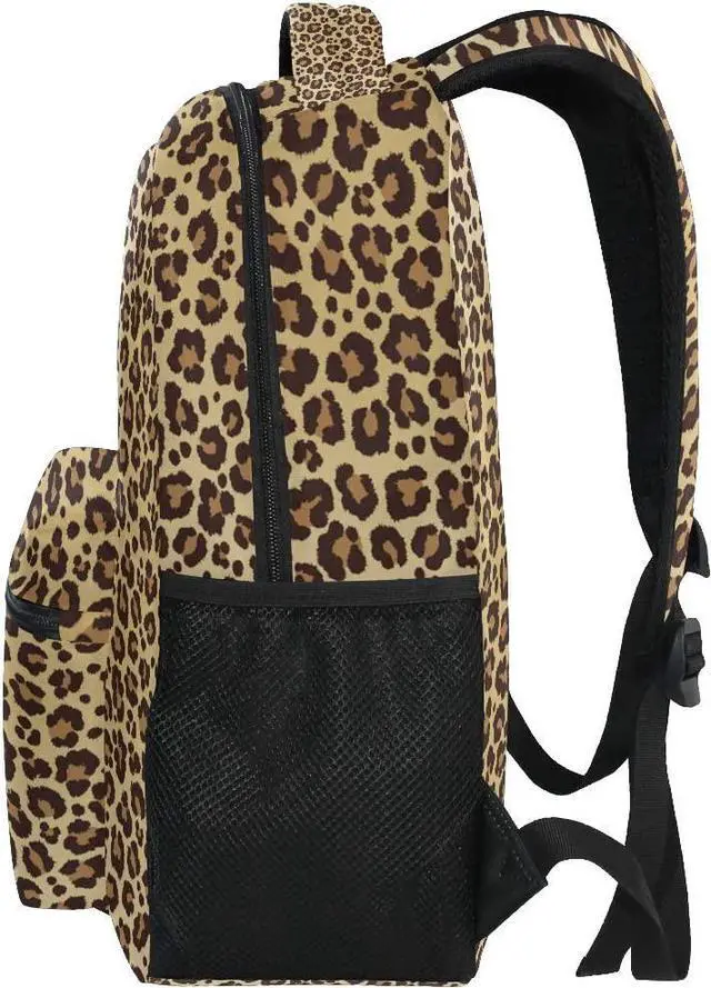 Alt view image 4 of 7 - ALAZA Animal Leopard Print Brown Stylish Backpack Purse for Women Girls Kids School Personalized Laptop iPad Tablet Travel School Bag with Multiple Pockets