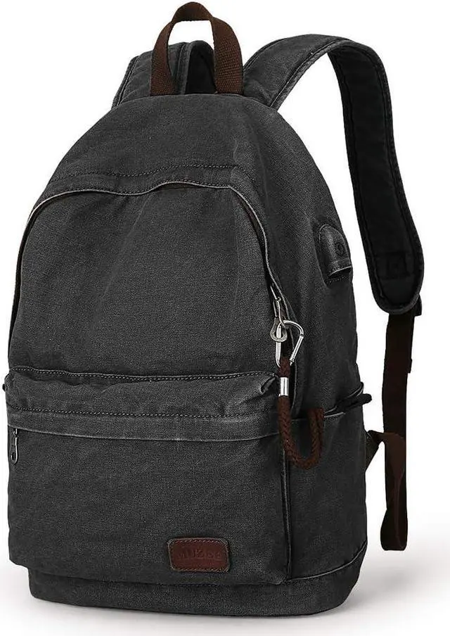 Main image of Muzee Canvas Backpack Lightweight Travel Daypack Student Rucksack Laptop Backpack