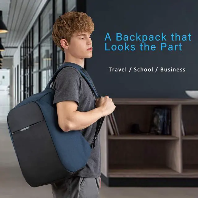Alt view image 7 of 7 - Anti Theft Backpack 15.6 Inch Laptop Travel Backpack with Hidden Zipper and USB Charging Port Waterproof Business Computer Bag for Men & Women