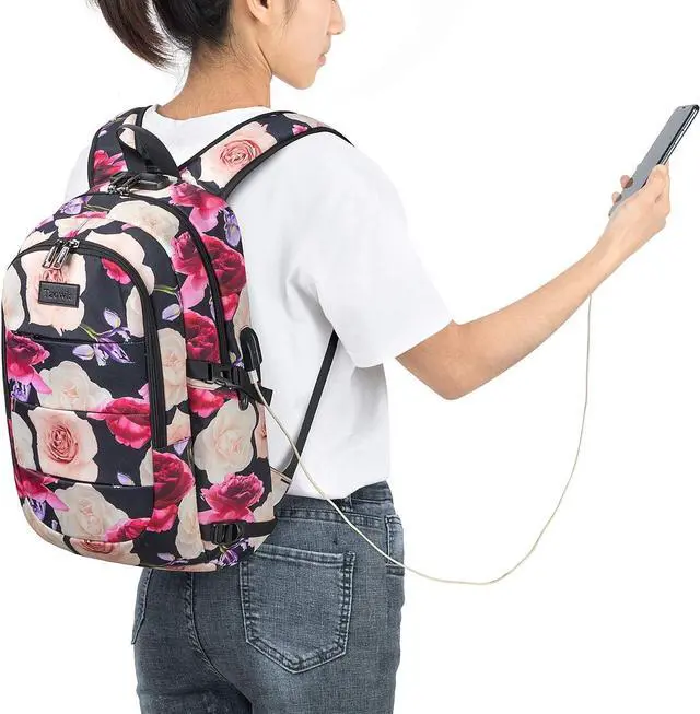 Alt view image 6 of 7 - Tzowla Travel Laptop Backpack Water Resistant Anti-Theft Bag with USB Charging Port and Lock 15.6 Inch Computer Business Backpacks for Women Men College School Student Gift,Bookbag Casual Daypack