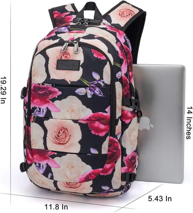 Alt view image 5 of 7 - Tzowla Travel Laptop Backpack Water Resistant Anti-Theft Bag with USB Charging Port and Lock 15.6 Inch Computer Business Backpacks for Women Men College School Student Gift,Bookbag Casual Daypack