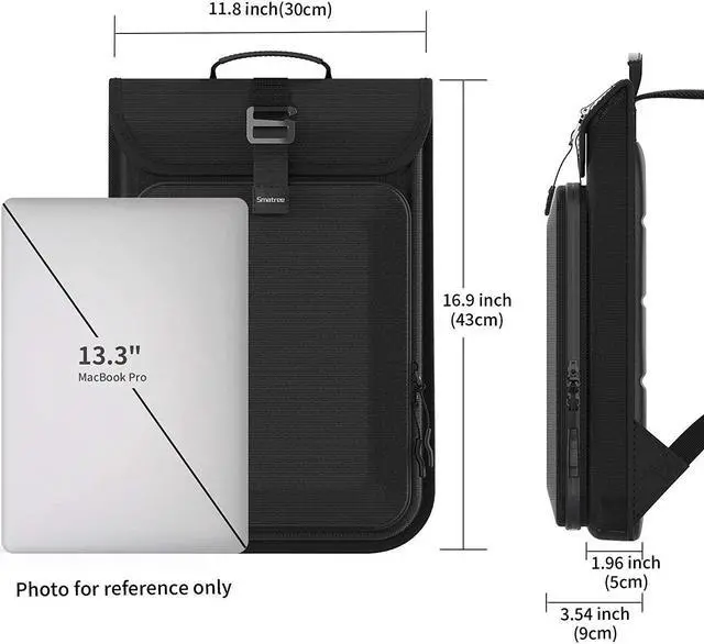 Alt view image 2 of 7 - Smatree Business Laptop Backpack, Hard Shell Anti-Theft Travel Backpack, Maximum Protection, Compatible with 15.6in Acer Aspire/ASUS Chromebook/ 15.4in MackBook Pro/ 13.3in MackBook Air/MacBook Pro