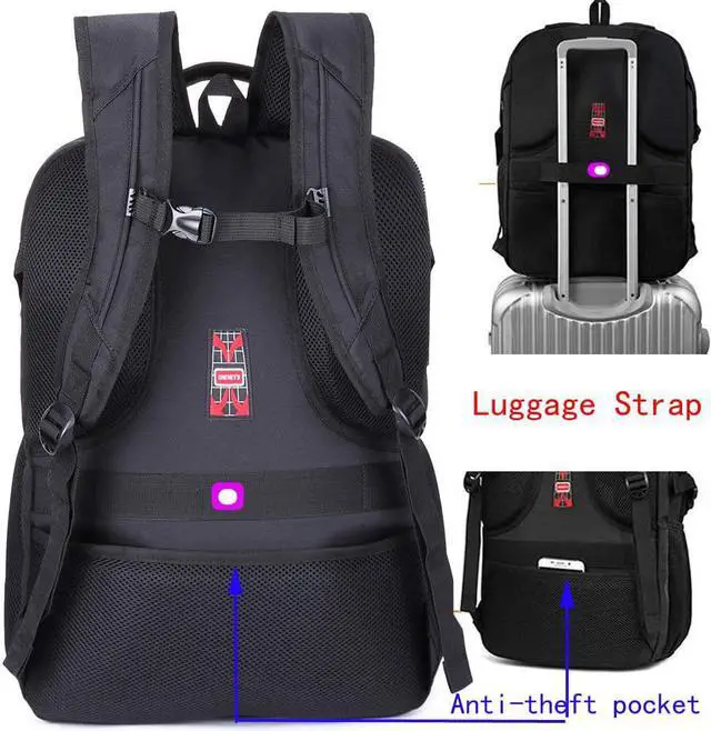 Alt view image 6 of 7 - Laptop Backpack 19 Inches computer Bag 50 L Large Travel backpack with USB Charging Port