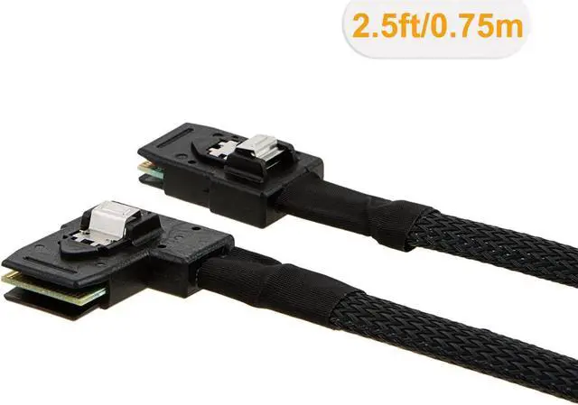 Alt view image 2 of 4 - CableCreation Internal Mini SAS to Mini SAS Cord, SFF-8087 to Left Angle SFF-8087 Cord, Compatible with RAID or PCI Express Controller, 2.5FT /0.75M