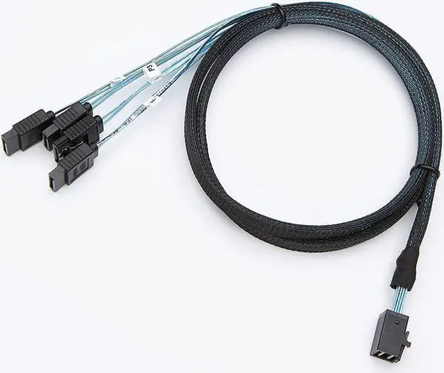 Alt view image 6 of 7 - Internal HD Mini SAS Cable 0.5M / 1.6FT, CableCreation Internal HD Mini SAS (SFF-8643 Host) - 4X SATA (Target) Cable, SFF-8643 to 4X SATA Cable, SFF-8643 for Controller, 4 Sata Connect to Hard Drive