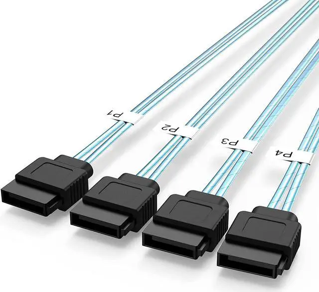 Alt view image 3 of 7 - CableCreation Mini SAS 36Pin (SFF-8087) Male to 4 SATA 7Pin Female Cable, Mini SAS Host/Controller to 4 SATA Target/Backplane, 0.5M / 1.6FT